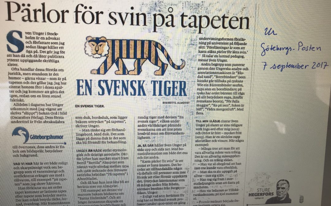 Ord i Bild – Recension i Göteborgsposten den 7 september 2017